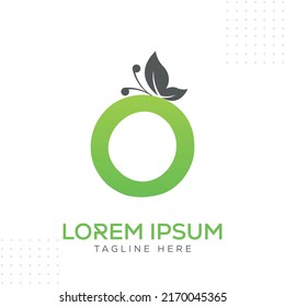 O butterfly green spa lady salon Logo Design Vector Template In Modern Creative Minimal Style