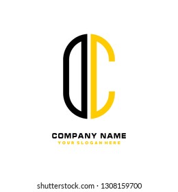O C initial letter, modern logo design template vector