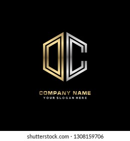 O C initial letter, modern logo design template vector