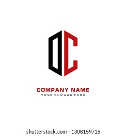 O C initial letter, modern logo design template vector