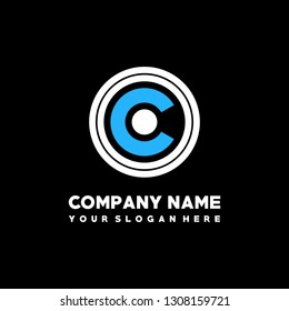 O C initial letter, modern logo design template vector