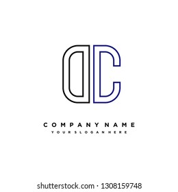 O C initial letter, modern logo design template vector
