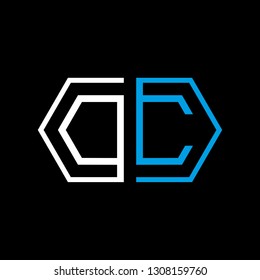 O C initial letter, modern logo design template vector