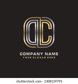 O C initial letter, modern logo design template vector