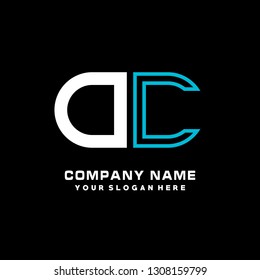O C initial letter, modern logo design template vector