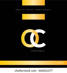 O C joint letter logo design with packaging template