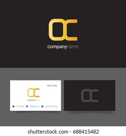 O C joint logo design vector with business card template