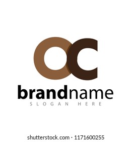 O C Letter Linked Logo Vector stock template