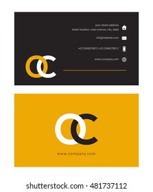 O C Letter logo design with card template