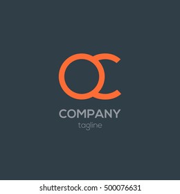 O & C Letter logo design vector template