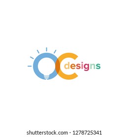 O C logo design template. creative sign. Universal vector icon. - Vector