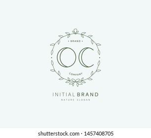O C OC Beauty vector initial logo, handwriting logo of initial signature, wedding, fashion, jewerly, boutique, floral and botanical with creative template for any company or business.