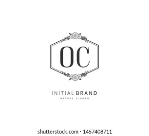 O C OC Beauty vector initial logo, handwriting logo of initial signature, wedding, fashion, jewerly, boutique, floral and botanical with creative template for any company or business.