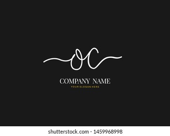 O C OC Initial handwriting logo design with circle. Beautyful design handwritten logo for fashion, team, wedding, luxury logo.