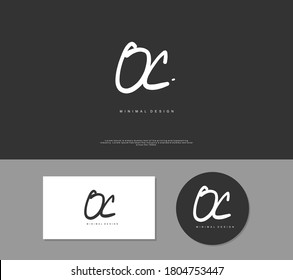 O C OC Initial handwriting or handwritten logo for identity. Logo with signature and hand drawn style.