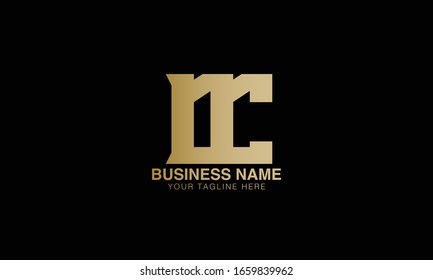  O C Unique Minimal Style golden and black gold  colour initial  logo vector design template 