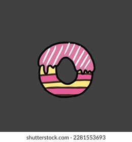 o from cake vector alphabet and number