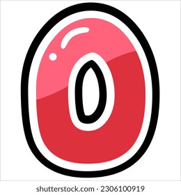 o - cartoon style Eng lowercase english letters