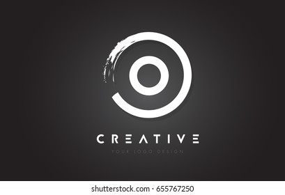 O Circular Letter Logo with Circle Brush Design and Black Background.