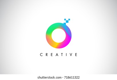 O Colorful Logo Letter Design Vector. Creative Rainbow Gradient Letter Icon Illustration.