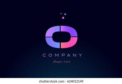 o creative color blue background pink purple blue magenta alphabet letter company logo vector icon design