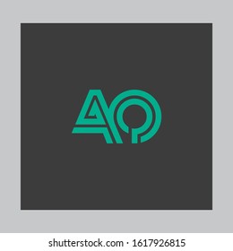 A O or O A creative unique logo icon vector template in dark background