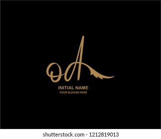 O D Initial Handwriting Logo Template