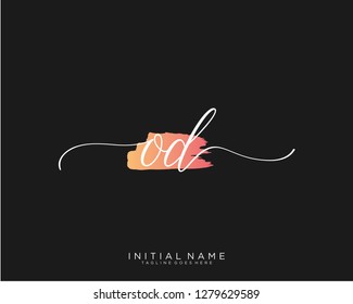 O D Initial handwriting logo vector