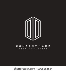 O D initial letter, modern logo design template vector