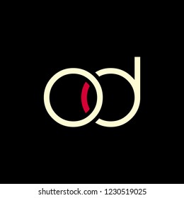 O & D joint logo round line letter design template
