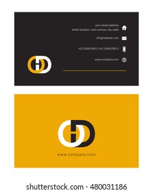 O D Letter logo design with Business card template
