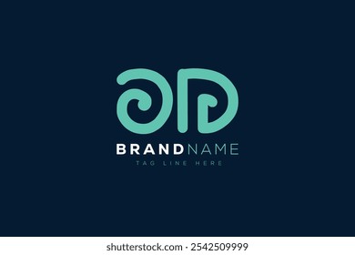 O y D diseño de logotipo. Monograma del logotipo de las letras abstractas del OD. Este diseño de logotipo es el proceso de crear un símbolo visual que representa una marca, empresa o individuo.