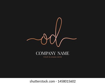 O D OD Initial handwriting logo design with circle. Beautiful design handwritten logo for fashion, team, wedding, luxury logo.