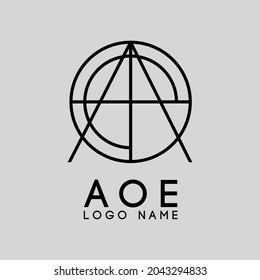 A O E combination letter logo , symbol Modern logo design illustration Creative Name