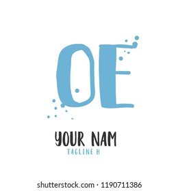 O E Handwritten logo template