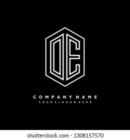 O E initial letter, modern logo design template vector