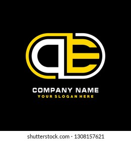 O E initial letter, modern logo design template vector