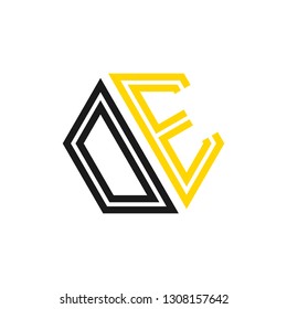 O E initial letter, modern logo design template vector