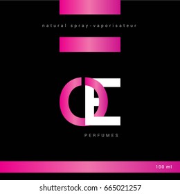 O E joint letter logo design with packaging template