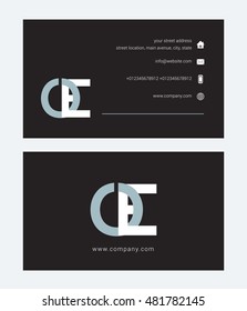 O E Letter logo design with card template