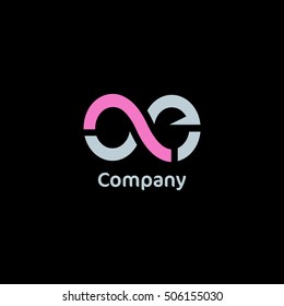 O & E Letter logo design template

