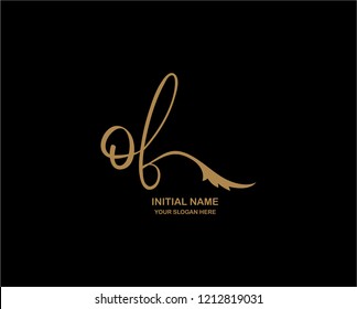 O F Initial Handwriting Logo Template