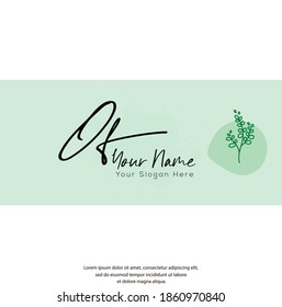 O F OF Initial Brief Handschrift und Unterschrift Logo. Schönheit, Vektoranfängliches Logo .Mode, Boutique, Blumen und botanisch