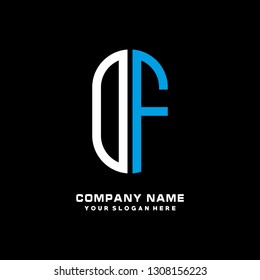 O F initial letter, modern logo design template vector