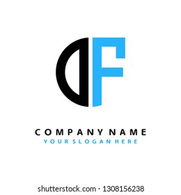 O F initial letter, modern logo design template vector