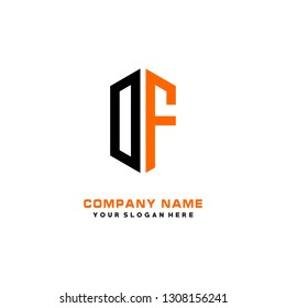 O F initial letter, modern logo design template vector