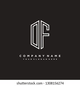 O F initial letter, modern logo design template vector