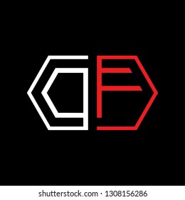 O F initial letter, modern logo design template vector