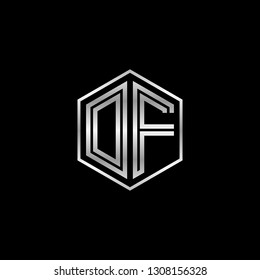 O F initial letter, modern logo design template vector