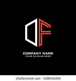 O F initial letter, modern logo design template vector
